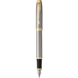 Parker IM Brushed Metal Gold Trim Fountain Pen