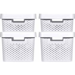 Curver Boîtes De Rangement 4 Pcs Couvercle 11L+17L Blanc