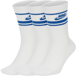 NIKE Sportswear Essential Crew Socks 3-pack - White/Game Royal