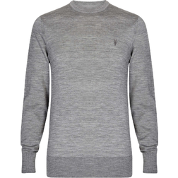 AllSaints Mode Merino Crew Jumper - Grey Marl