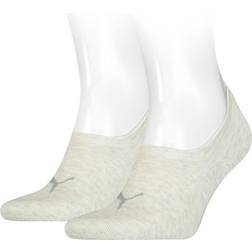 Puma Unisex High-Cut Footie Socks 2-pack - Oatmeal