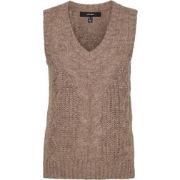 Vero Moda Briella Sweater Vest - Fossil Detail