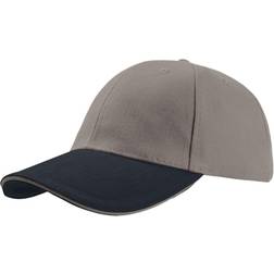 Atlantis Liberty Sandwich Heavy Brush 6 Panel Cap - Grey/Navy