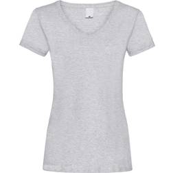 Universal Textiles Women's Value Fitted V-Neck Short Sleeve Casual T-shirt - Grey Marl