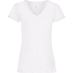 Universal Textiles Women's Value Fitted V-Neck Short Sleeve Casual T-shirt - Snow