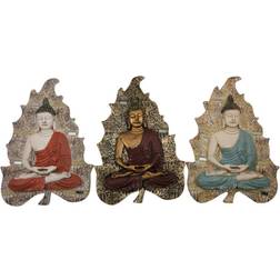 Dkd Home Decor Vægdekoration Buddha Harpiks (19 x 3.1 x 26.5 cm) (3 pcs) Vægdekorationer