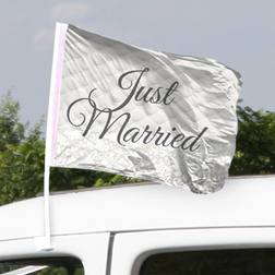 Folat bilpynt just married flag til bilen. 2 stk