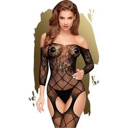 Penthouse Catsuit mit grobem Karomuster und in Strapshalteroptik