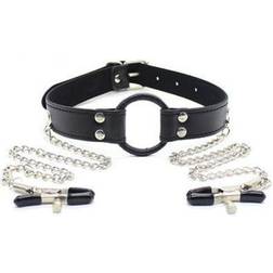 Toyz4Lovers Ring Gag And Nipples Clamps Gag med brystklemmer