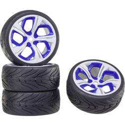 Reely 1:10 Road version Complete wheels On-Road 5-spoke White blue 1 pc(s)