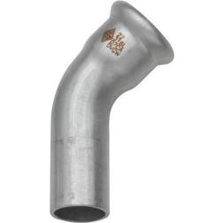 18 mm TURBO Inox bøjning 45G. muffe/nippel