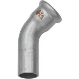 89 mm TURBO Inox bøjning 45G. muffe/nippel