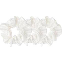 Cloud & Glow Silk Scrunchies White 4 cm 3-pack