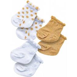 Heless Dukkestrømper Polyester Hvid/guld 3 Par 28-35 Cm