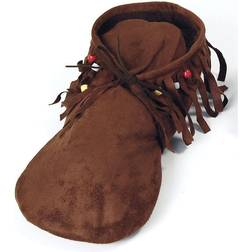 Bristol Novelty Womens/Ladies Hippie Leather Moccasins (4-9 UK) (Brown)