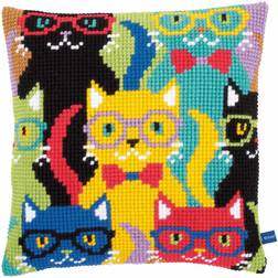 Vervaco Cross Stitch Kit: Cushion: Funny Cats, NA, 40 x 40cm