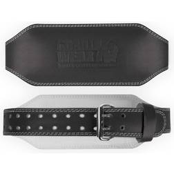 Gorilla Wear 6 Inch Padded Leather Belt, Black/Black