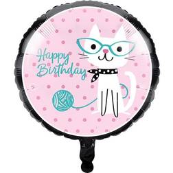 Creative Party Cute Cats “Happy Birthday” Foil Balloon 1 Pc 18"