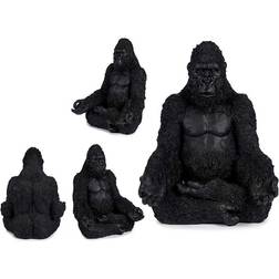 Dekorativ figur Gorilla Sort Harpiks (19 x 26,5 x 22 cm)