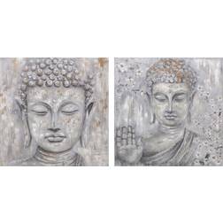 Dkd Home Decor Tavla Buddha (100 x 2.4 x 100 cm) (2 pcs) Tavla