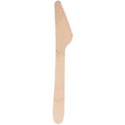 Papstar 25 couteaux bois biodégradable 16.5cm naturel 81190 Gris