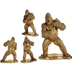 Dekorativ figur Gorilla Gylden Harpiks (25 x 56 x 42 cm)