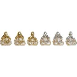 Dkd Home Decor Prydnadsfigur Silvrig Gyllene Harts Munk (10.5 x 6 x 12 cm) (6 pcs) Prydnadsfigur