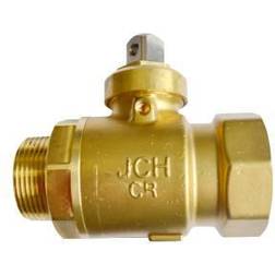 JCH 2" kuglehane med muffe og nippel, fuldt gennemløb, 16 mm top
