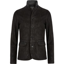 AllSaints Survey Regular Fit Leather Blazer