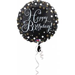 Vegaoo Aluminium ballon Happy Birthday glitter 43 cm