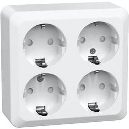 Gelia Connect 2 Home Vägguttag 4-vägs, utanpåliggande, jordat