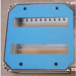 Fibox EKINDIN 33-2RK, Kassebund incl DIN indsats 2x14 M Polycarbonat 320x320x130 med flangeåbninger