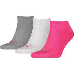 Puma Unisex Adult Invisible Socks 3-pack - Pink/Grey/Charcoal Grey