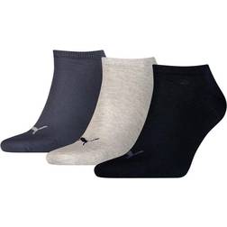 Puma Unisex Adult Invisible Socks 3-pack - Navy/Light Grey/Black