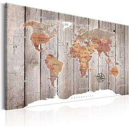 Arkiio World Map Wooden Stories Billede 120x80cm