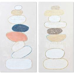 Dkd Home Decor Painting Stones (2 pcs) (60 x 3.8 x 120 cm) Framed Art