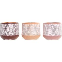 Dkd Home Decor Kruka Brun Terrakota n Korall (14 x 14 x 12.4 cm) (3 pcs)