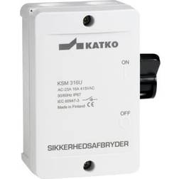 Solar Plus Sikkerhedsafbryder 16A 3P hjælpekontakt grå/sort KSM316US/3xM20