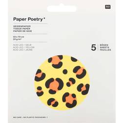 Rico Design Paper Poetry tissue paper Acid Leo 50x70cm 5 sheets yellow paper yellow Yellow/Yellow