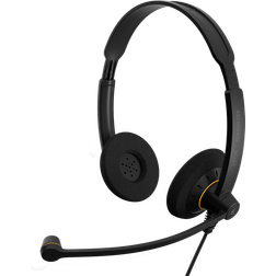 Sennheiser SC 60 USB ML Micro-casque Sur-oreille Filaire USB Noir Avec Des Reflets Orange