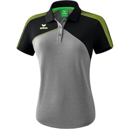 Erima Premium One 2.0 Polo Shirt Women - Grey Marl/Black/Lime Pop
