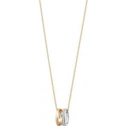 Georg Jensen Fusion Necklace - Rose Gold/White Gold/Diamonds