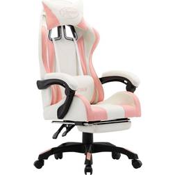 vidaXL Gaming Chair with Footrest - Pink