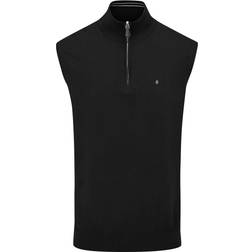 Oscar Jacobson Bob Pin Cotton Zip Slipover - Black