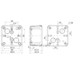 Schneider Electric Kasse Abs 89x89x54 Gråt Låg