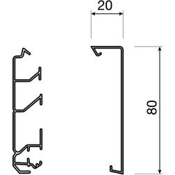 TEHALIT Hager SL200802D1 Kanalöverdel 20 x 80 x 200 mm Aluminium