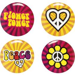 Vegaoo Set de Badges Hippie Flower