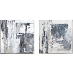 Dkd Home Decor Tavla Abstrakt (2 pcs) (80 x 3 x 80 cm) Framed Art