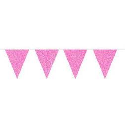 Folat flag line glitter 6 m papir pink