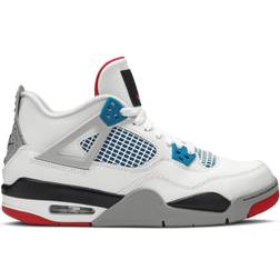 Nike Air Jordan 4 Retro SE GS - White/Military Blue/Fire Red/Tech Grey